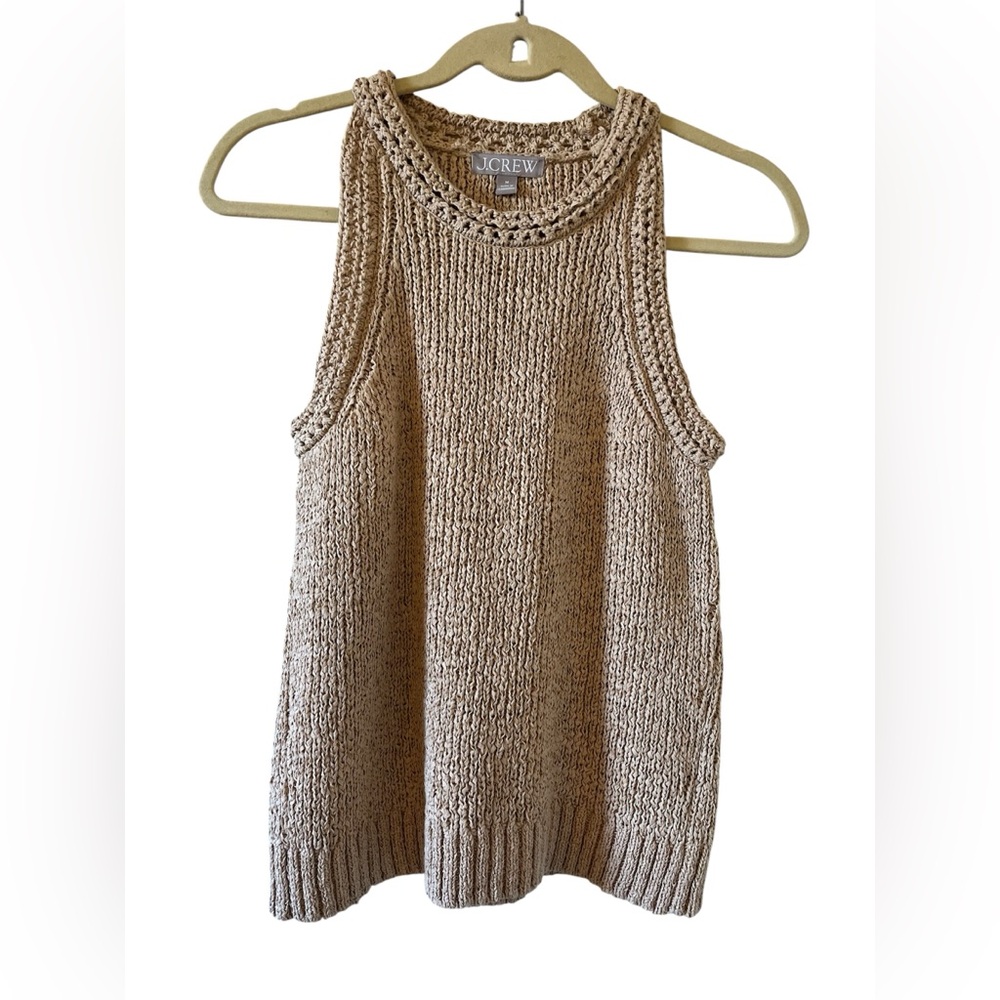 J. Crew High-neck textured pointelle sweater-tank size M